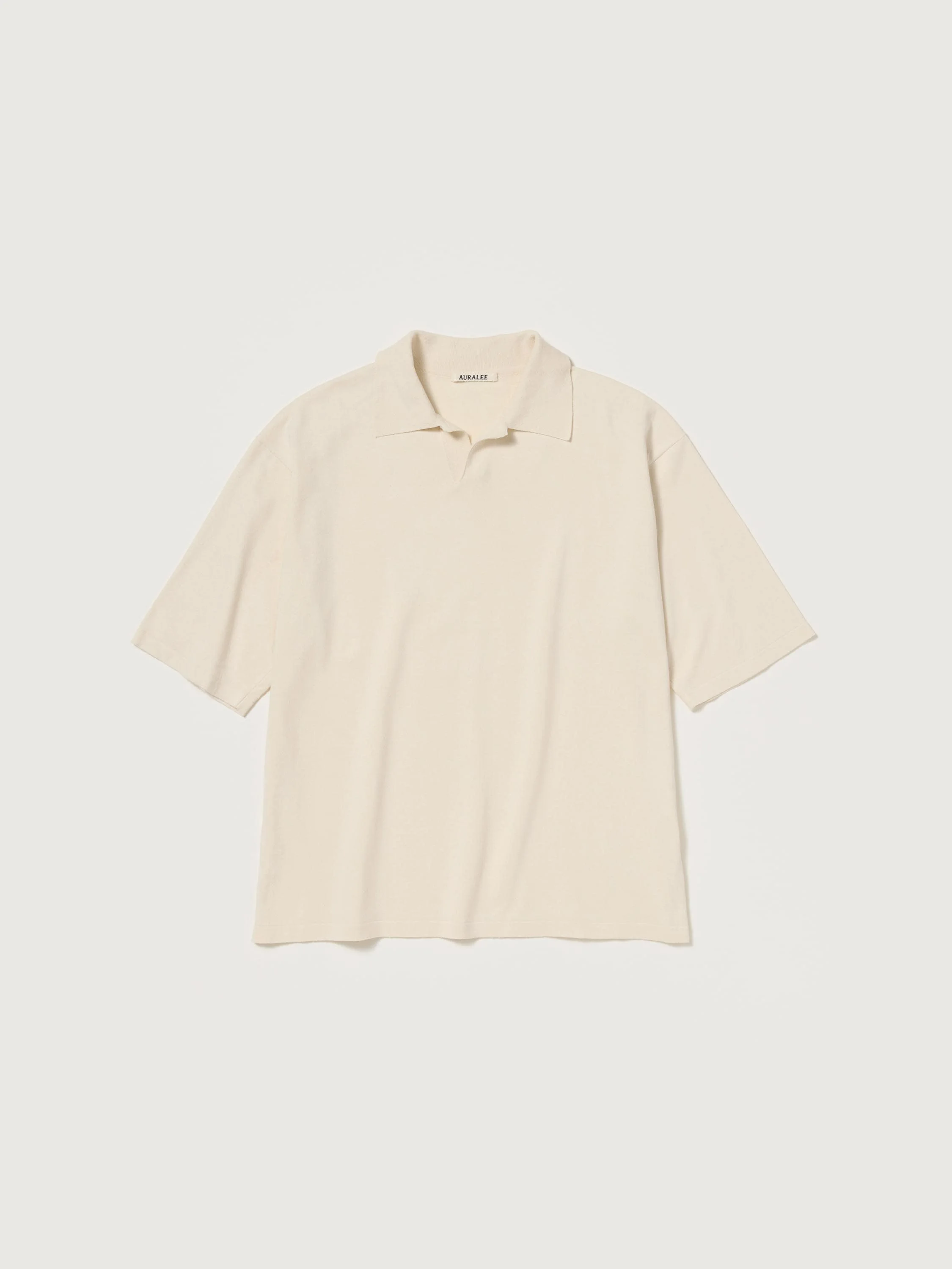 HIGH GAUGE TUSSAH SILK KNIT SKIPPER POLO - 1