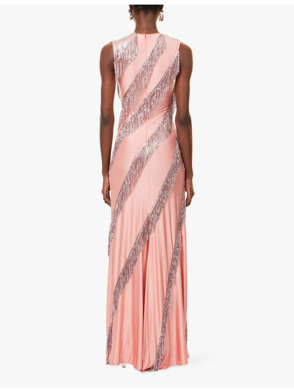 Fringed Sleeveless Stretch-Woven Maxi Dress - 4