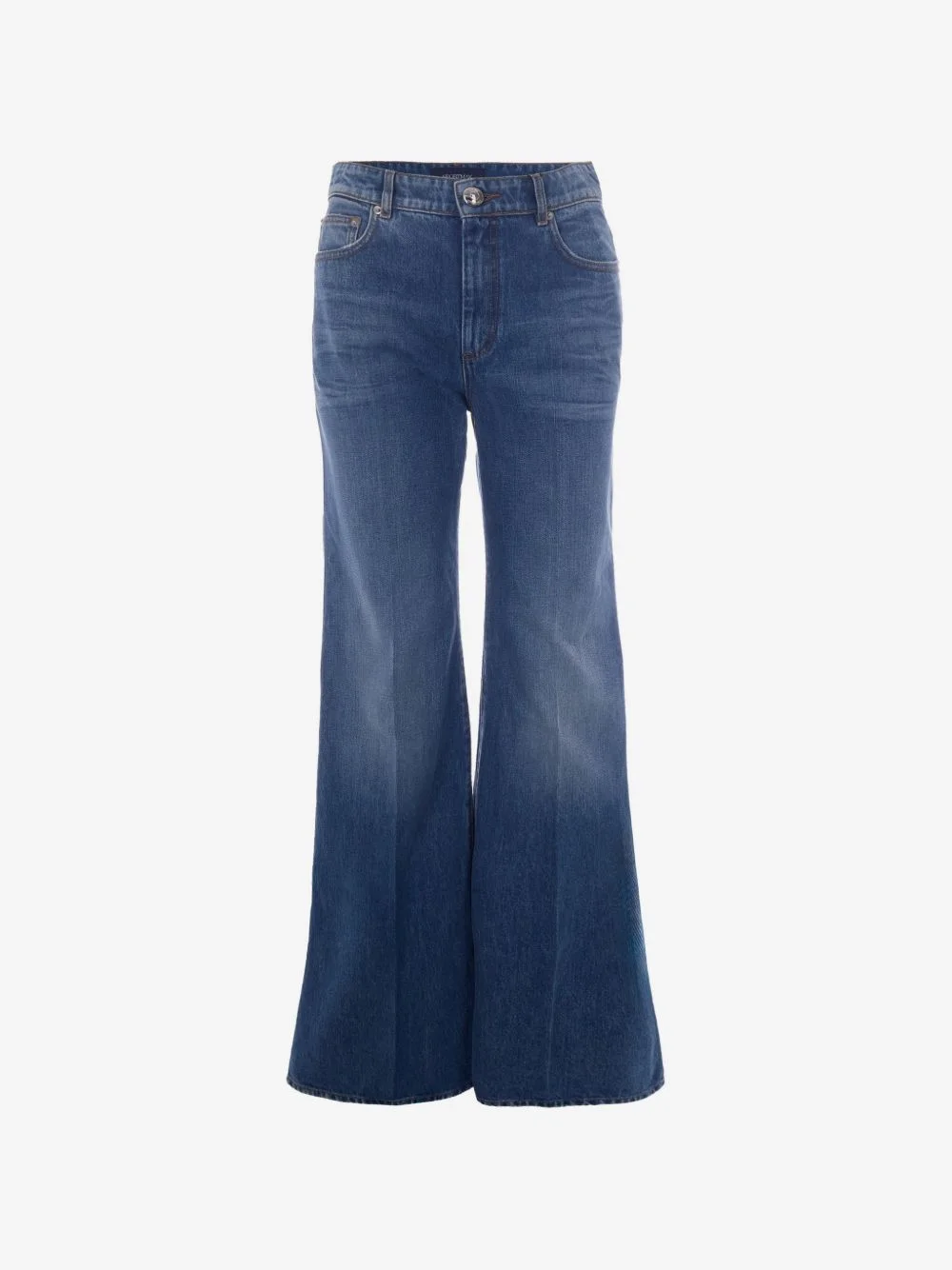 logo-patch flared-leg jeans - 1