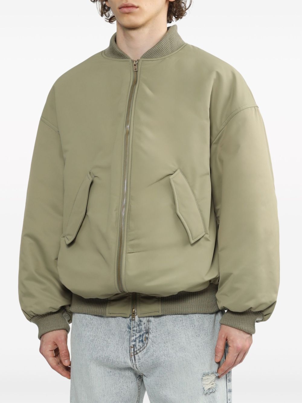 padded zipped bomber jacket - 3