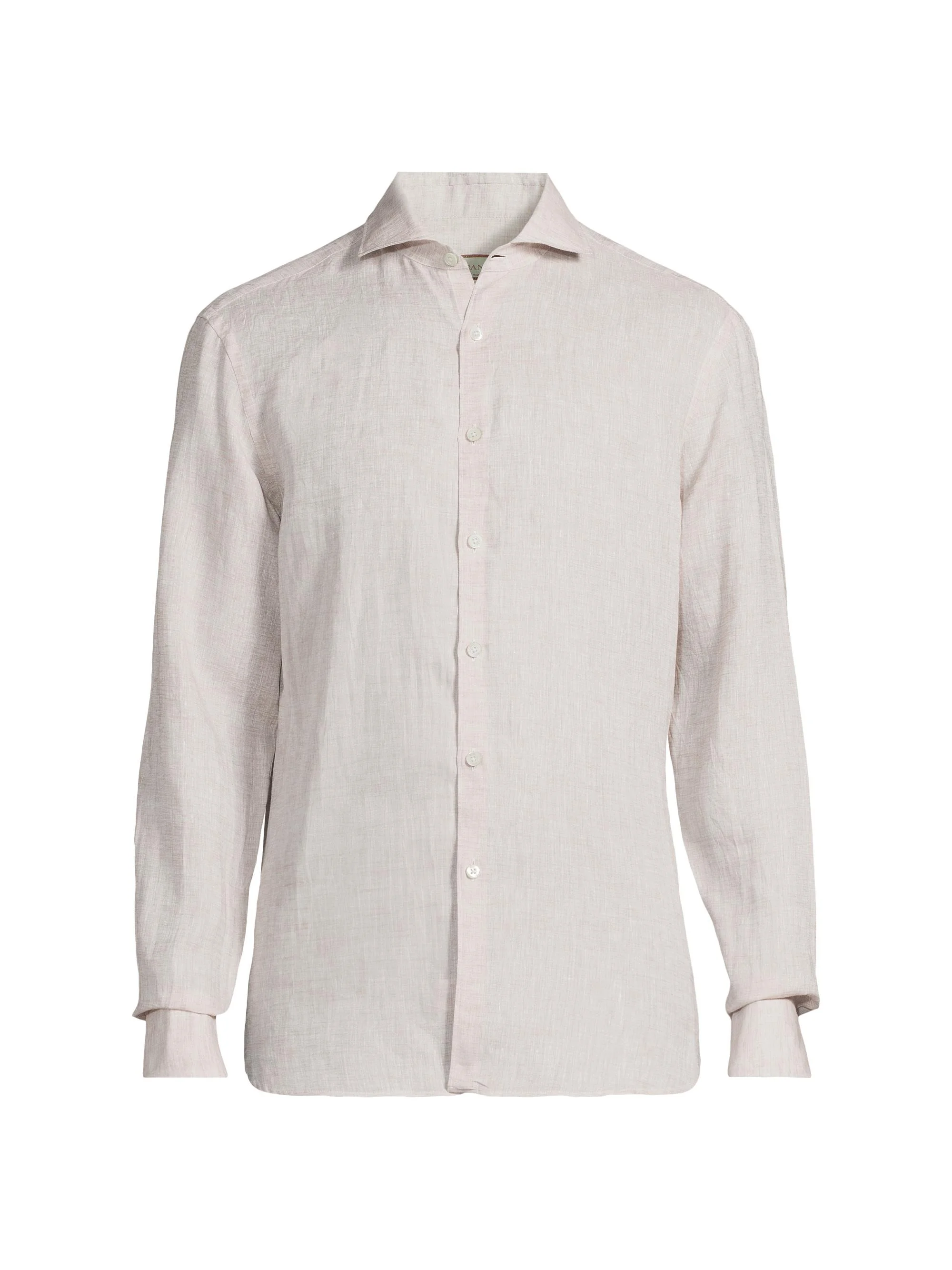 Men's Linen Sport Shirt - Light Tan - 1