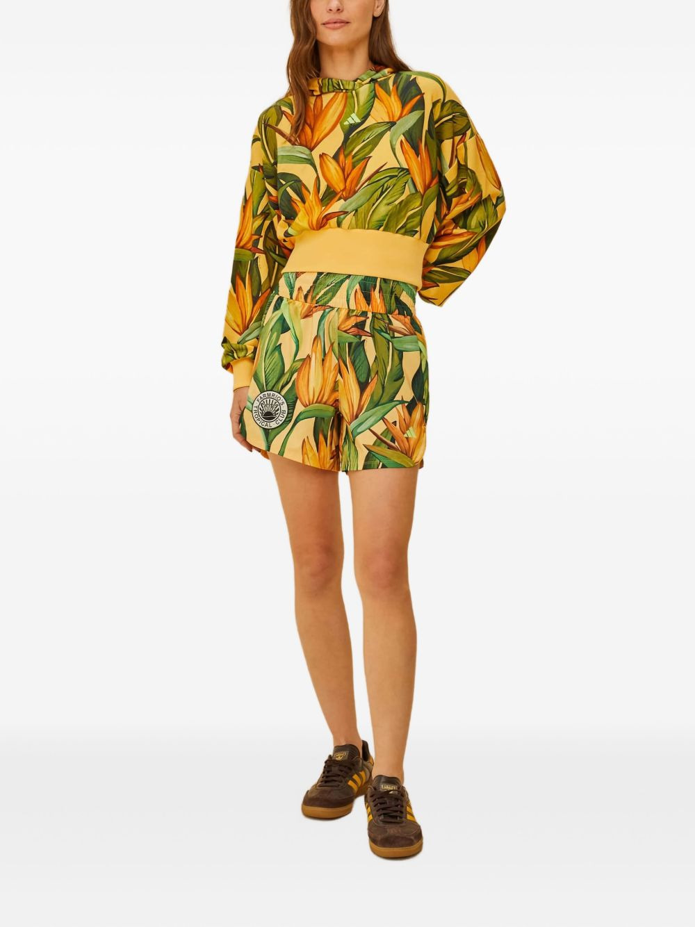 floral-print elastic-waist shorts - 2