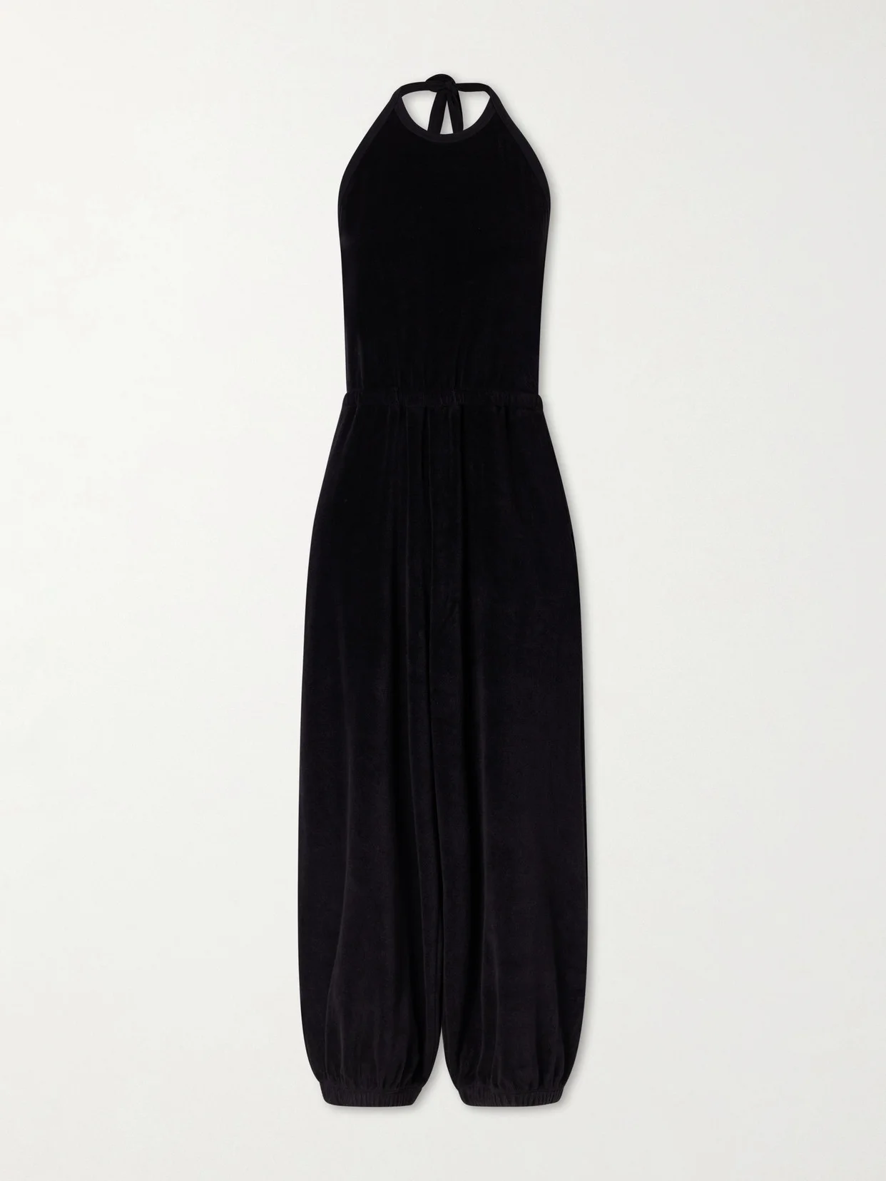 Anna Cotton-blend Terry Halterneck Jumpsuit - 1