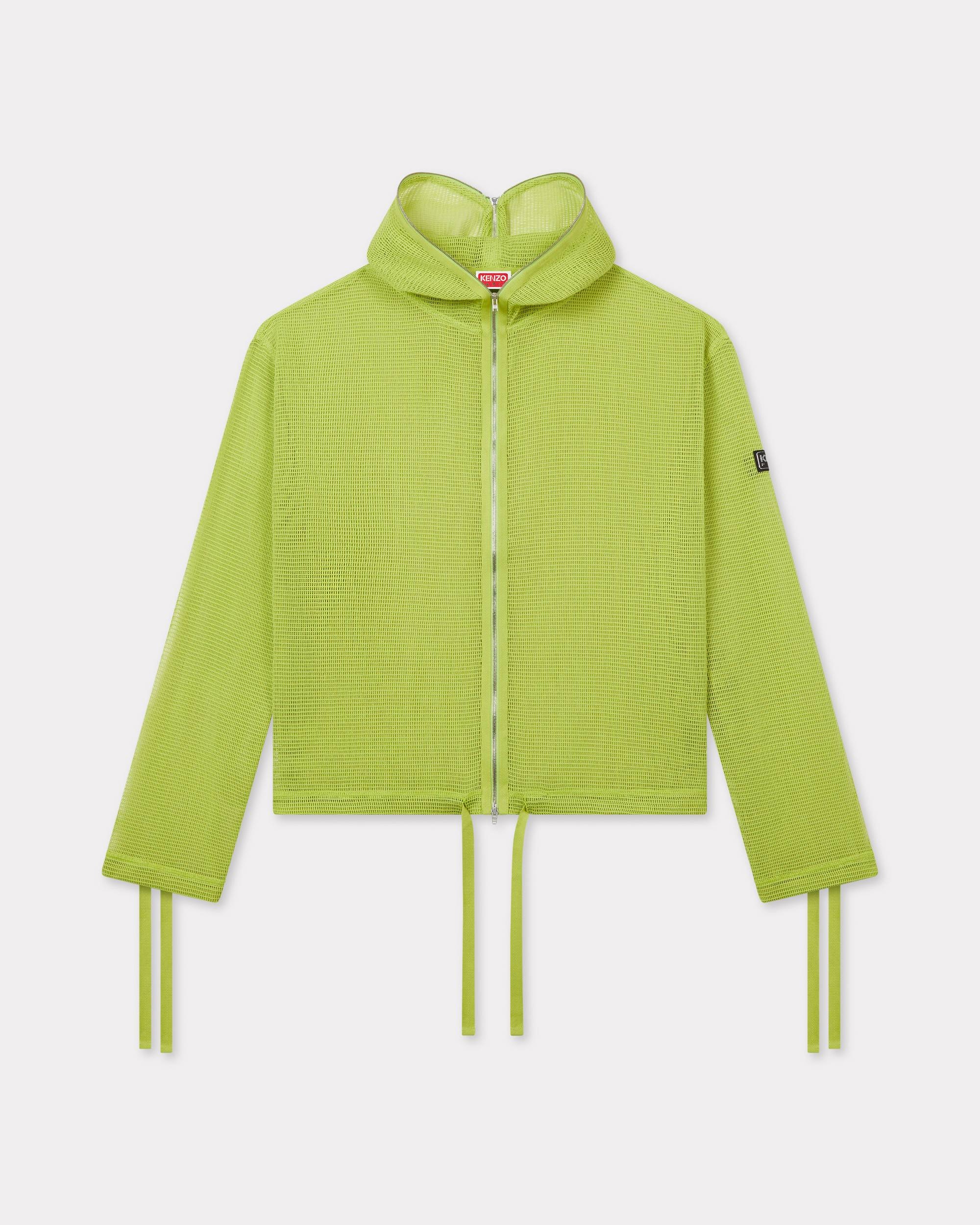 Zip-up hooded sweatshirt in mesh - 3