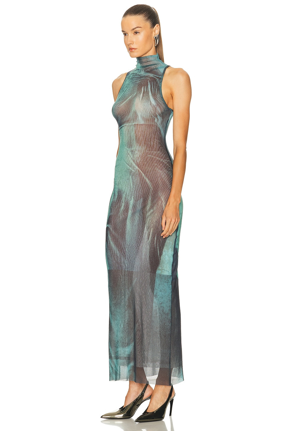 Water High Neck Long Dress - 3