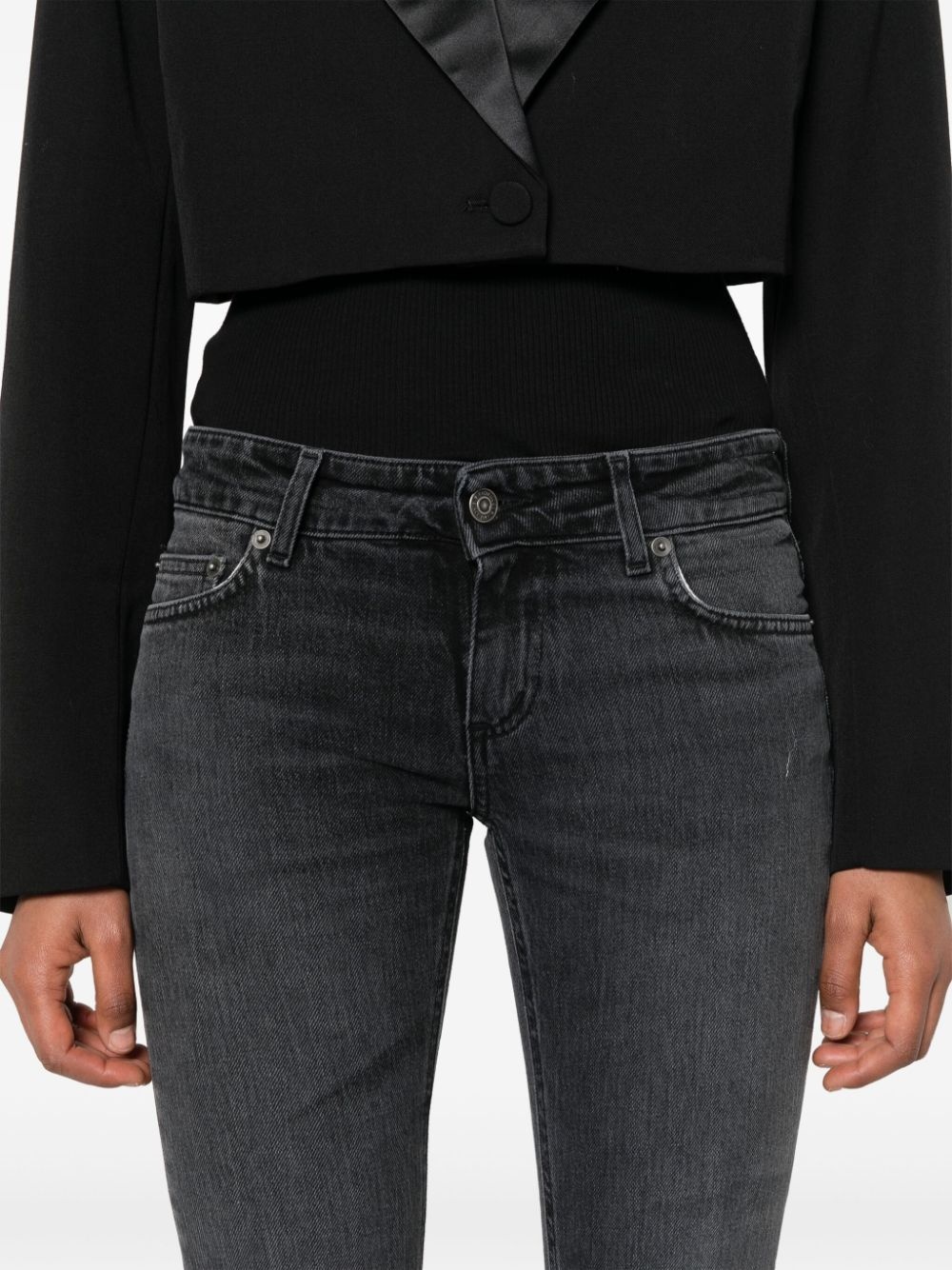 logo-patch bootcut jeans - 5