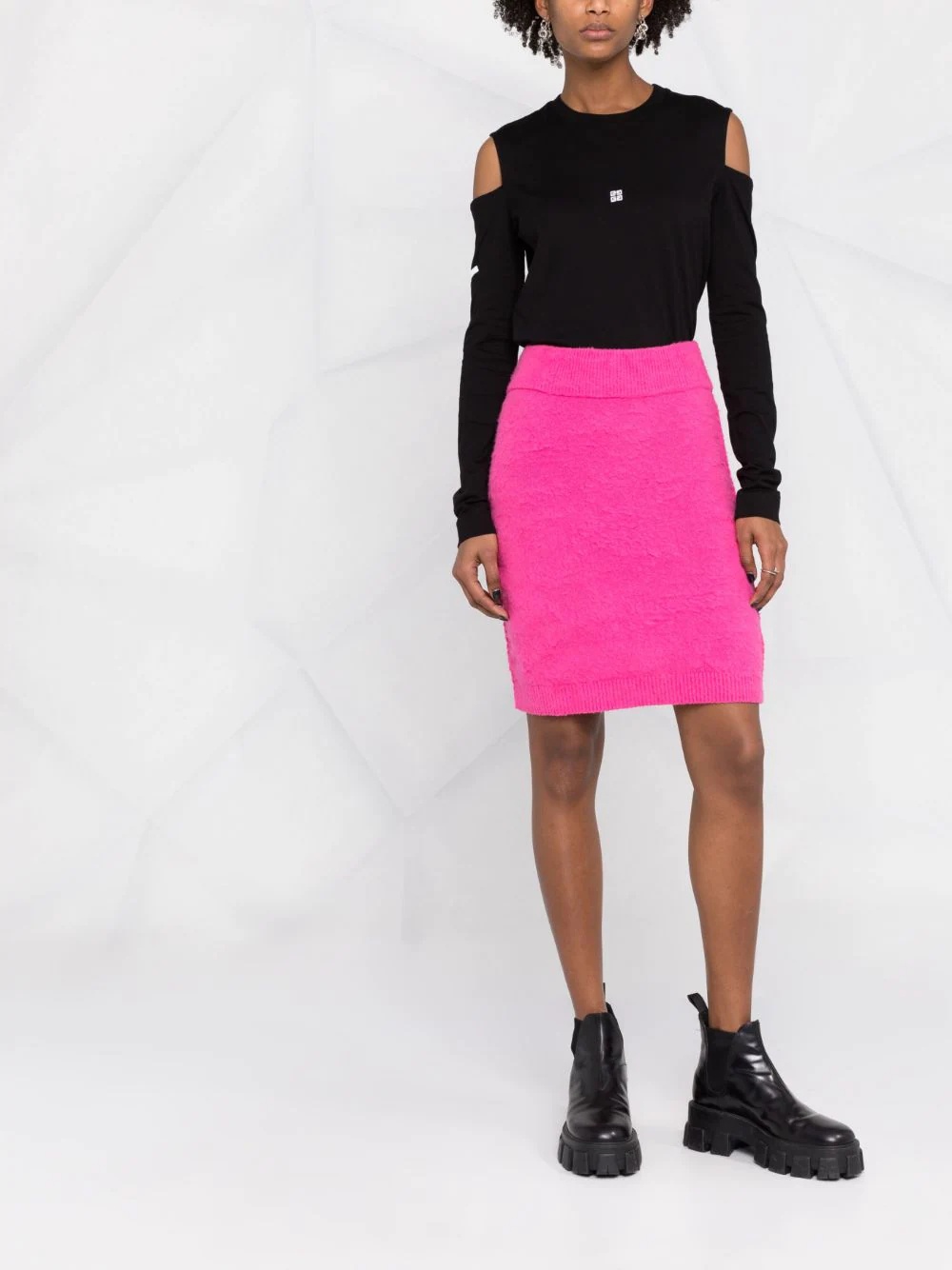 textured knit pencil skirt - 2