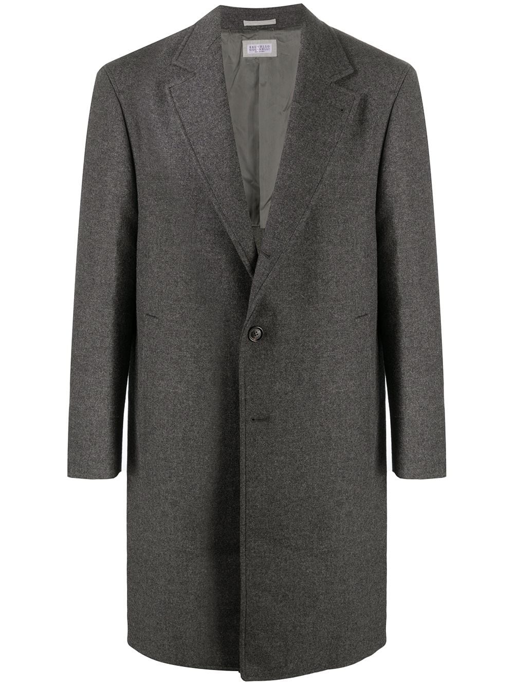 fitted single-breasted coat - 1