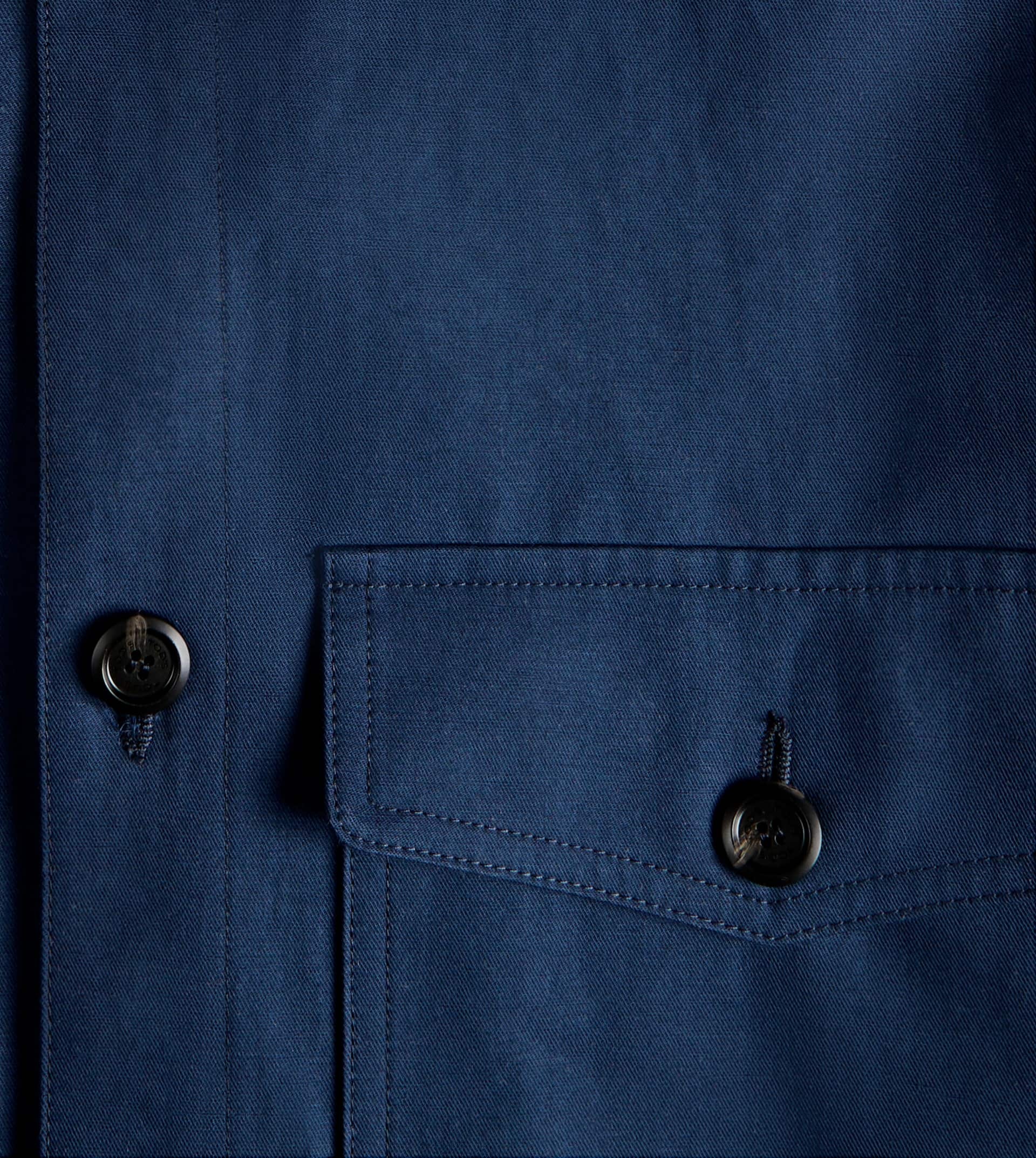 LINEN BLEND SHIRT JACKET - BLUE - 6