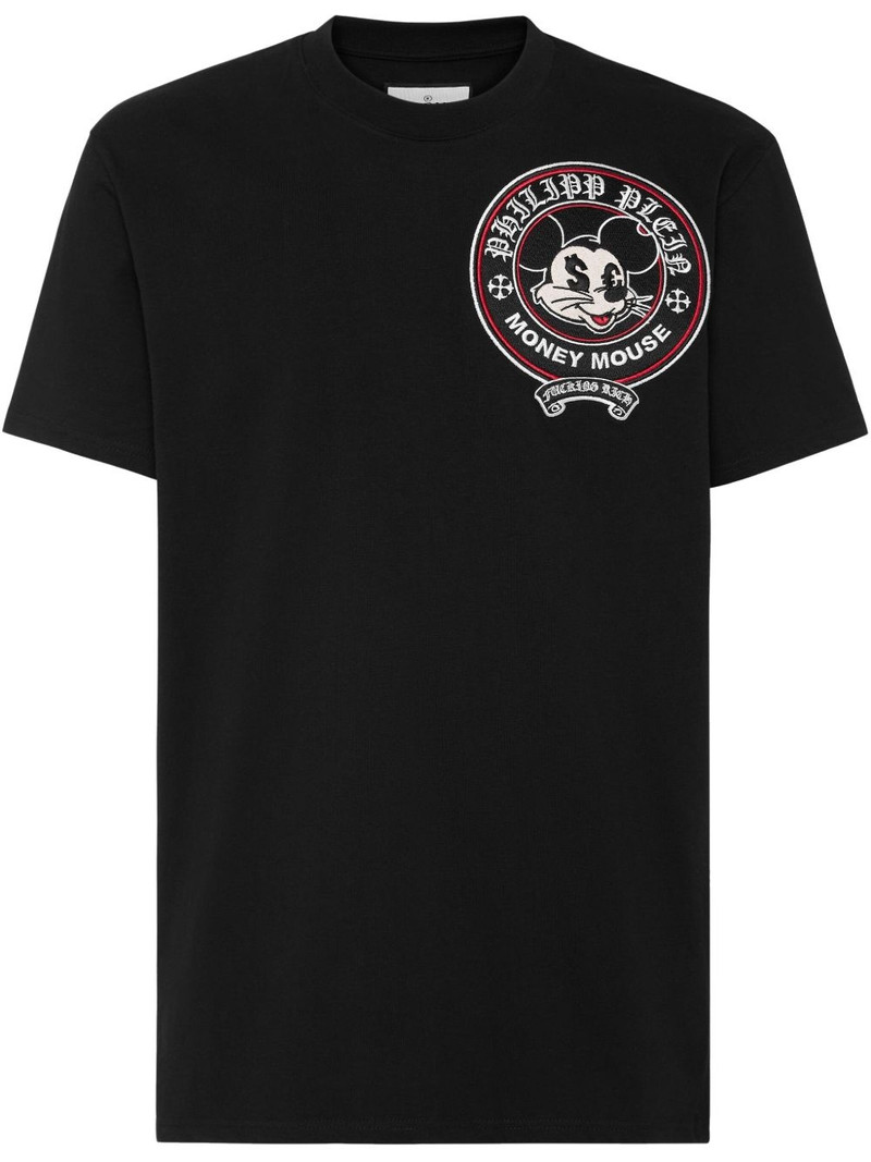 Money Mouse-embroidered T-shirt 1