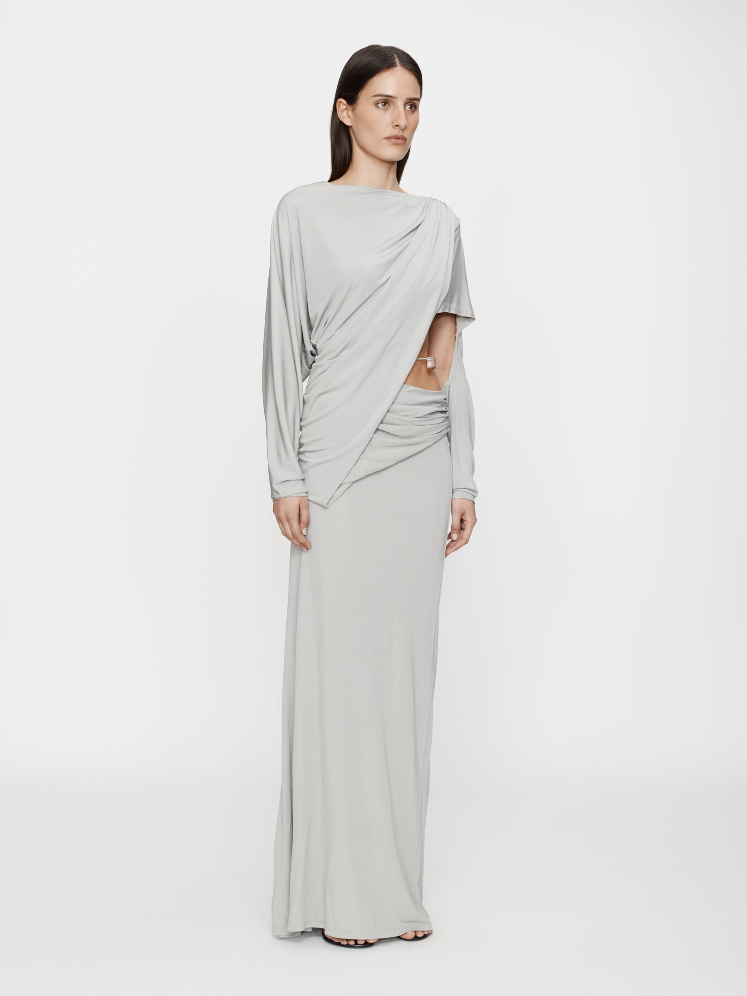 Encased Nature Resin Draped Jersey Dress - 2