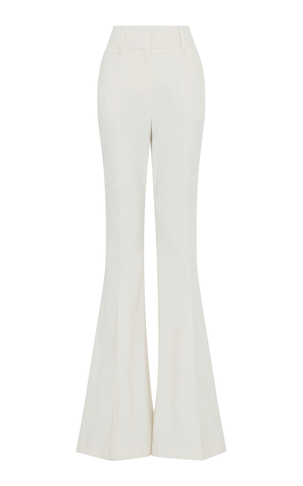 Ianthe Flare Pant in Ivory Sea Island Cotton Corduroy - 1