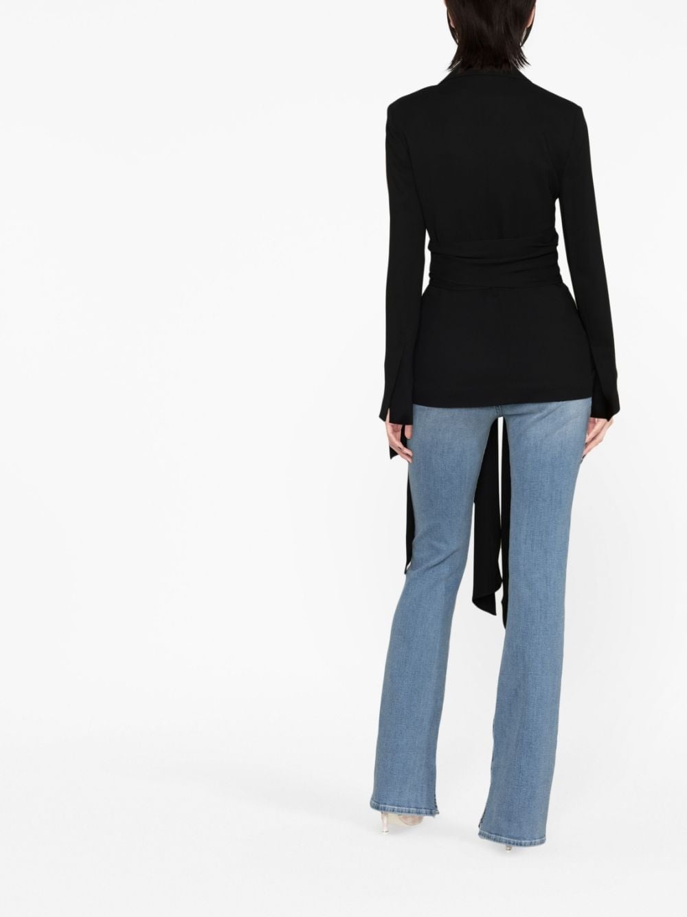 cut-out tie-detail jacket - 3
