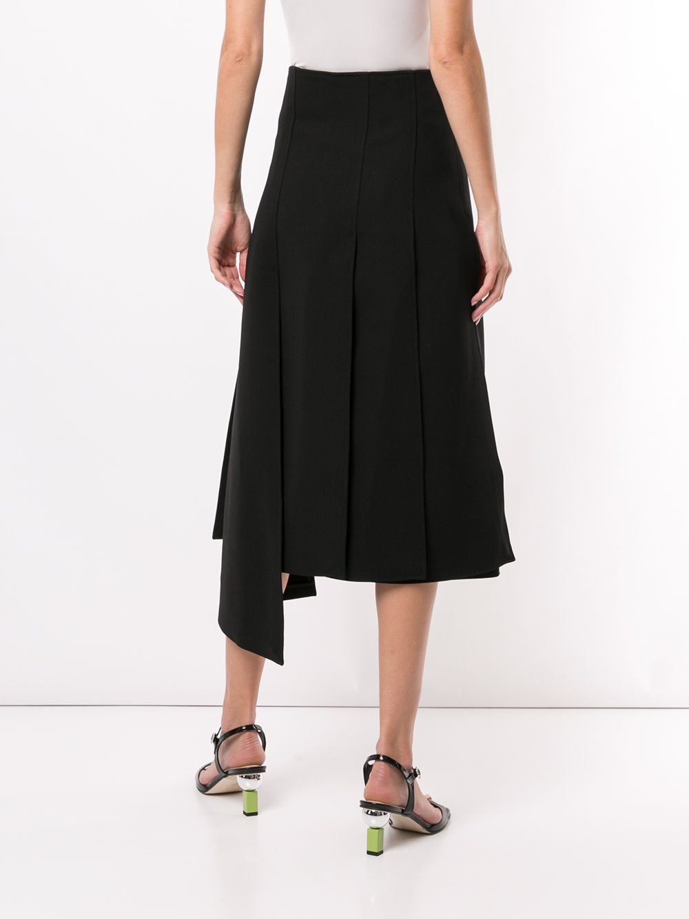 asymmetric flared midi skirt - 4