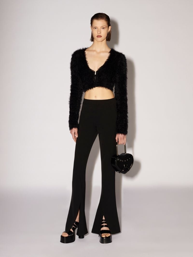 FUR KNIT CROP CARDIGAN - 2