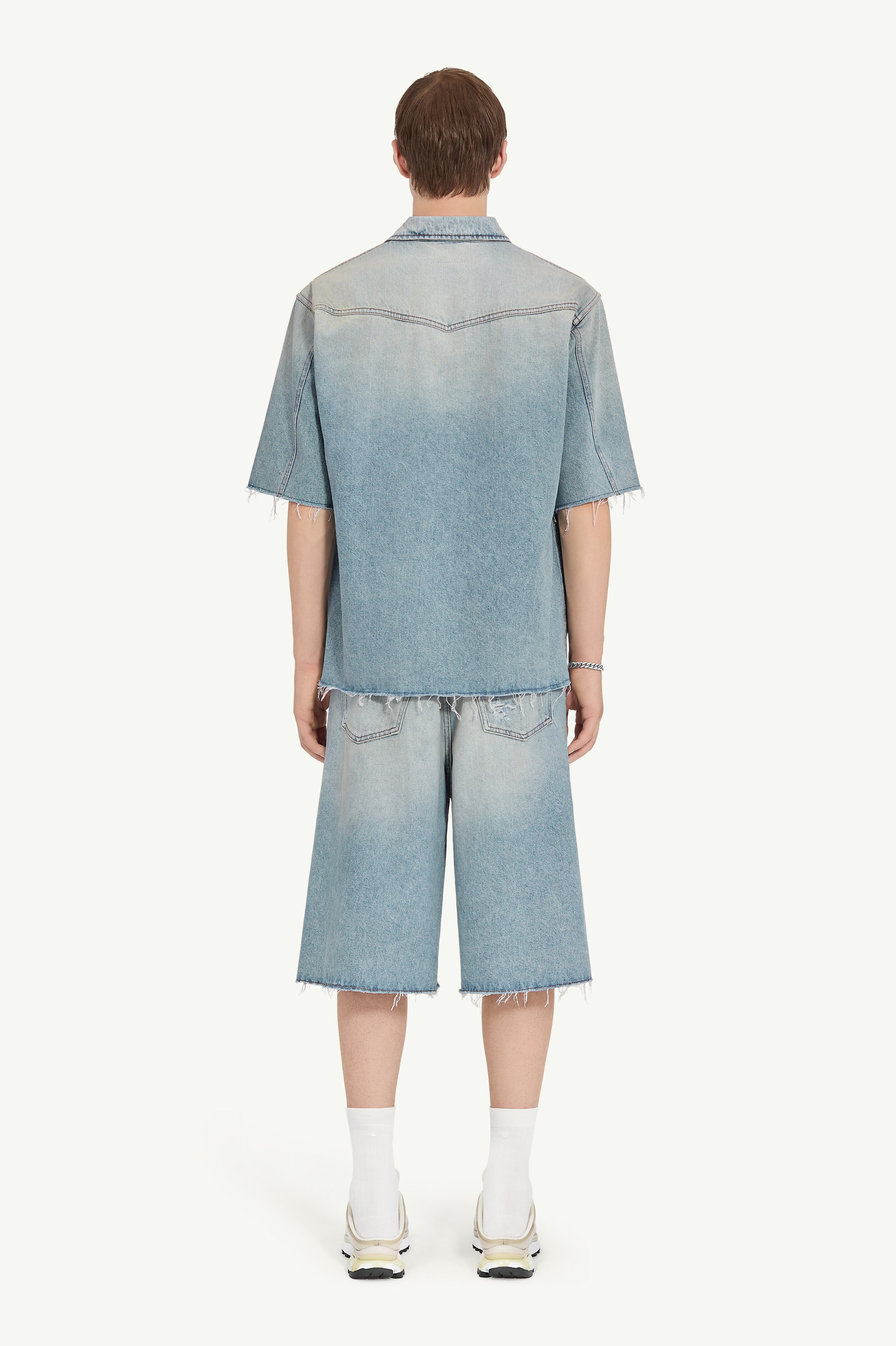 Denim short sleeve shirt - 4