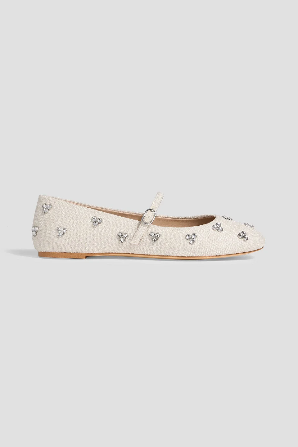 Tammy crystal-embellished canvas Mary Jane flats - 1