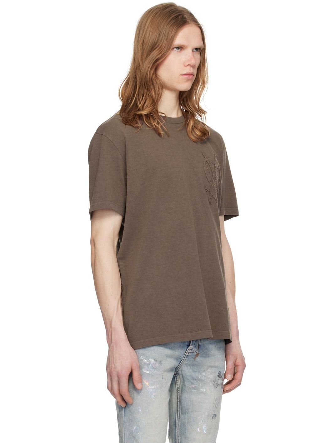 Brown Plus Applique Kash T-Shirt - 2