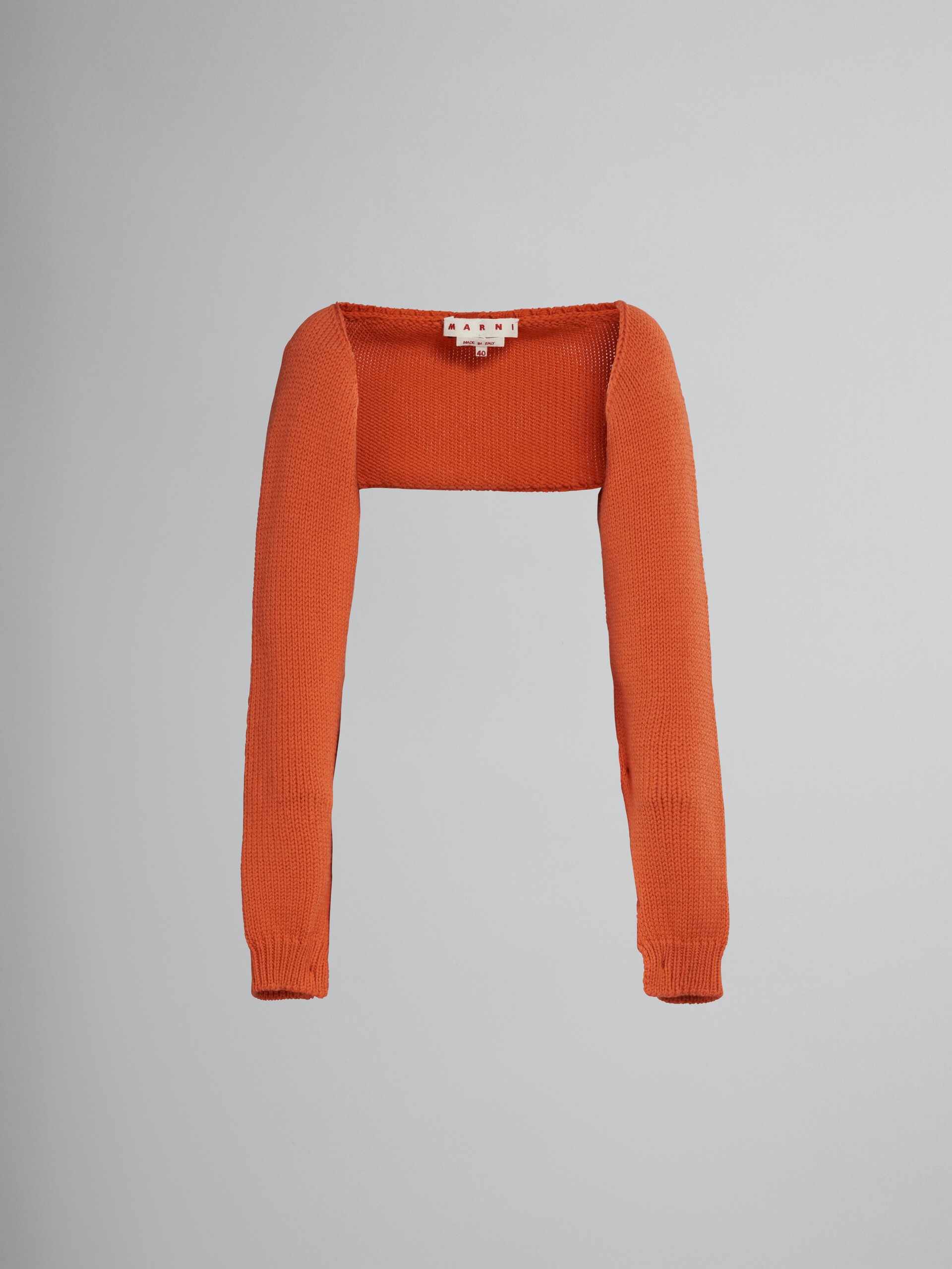 ORANGE WOOL SHRUG - 1