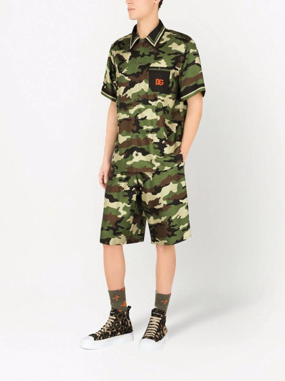 Dolce & Gabbana camouflage silk drawstring-waist shorts outlook