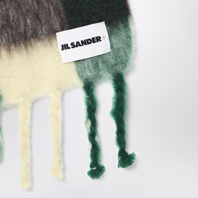 Jil Sander Yellow/Brown/Green Mohair Blend Scarf Women - 3