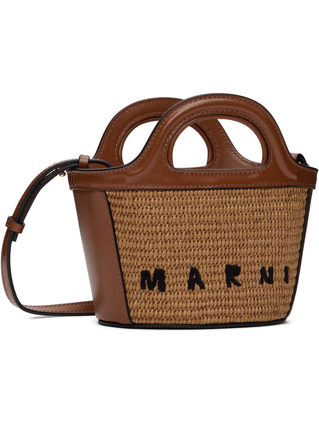 Beige & Brown Tropicalia Micro Tote - 2