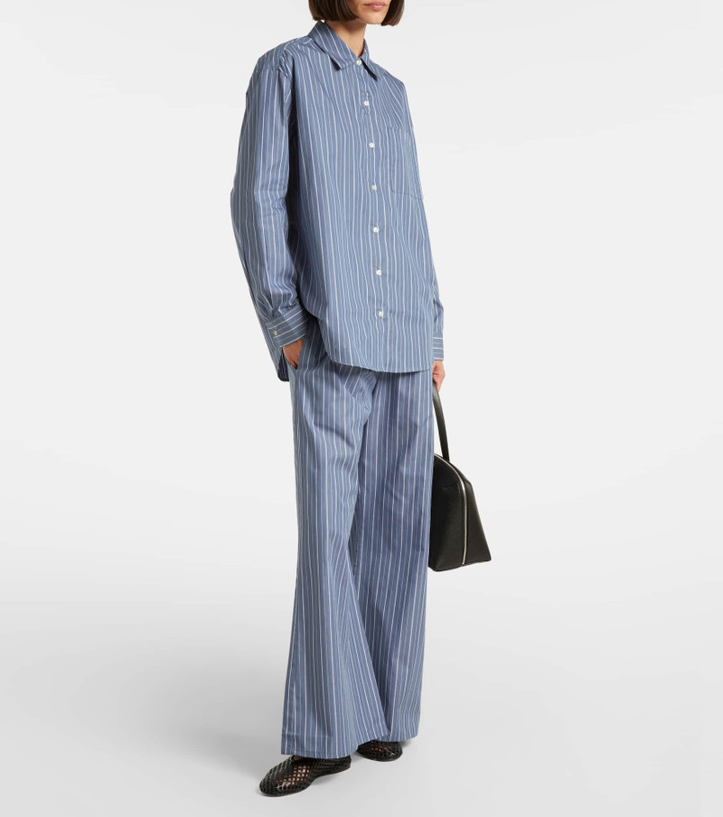 LESET Yoshi striped cotton-blend twill shirt outlook