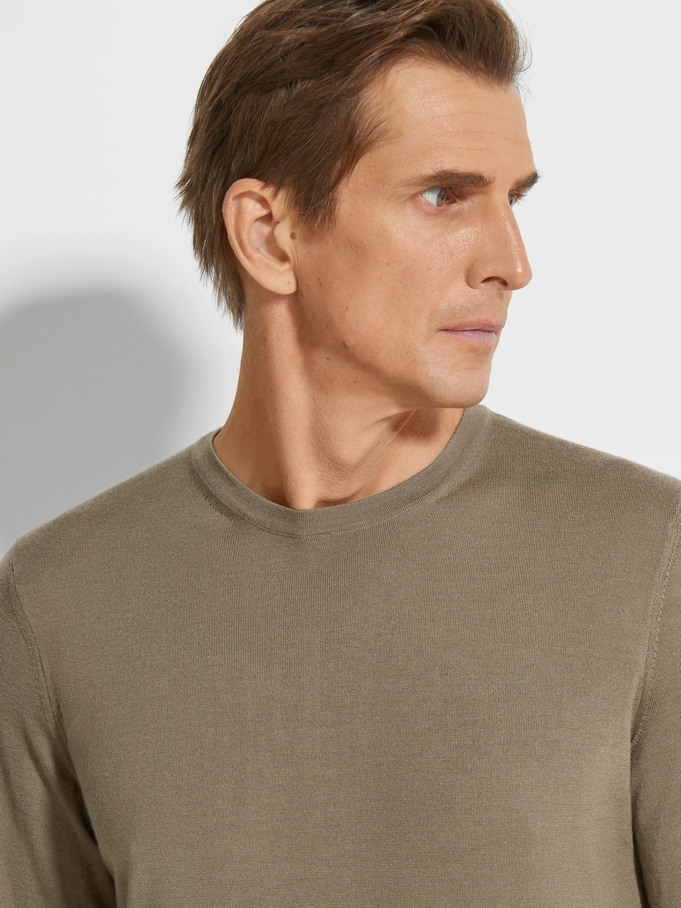 KHAKI CASHSETA CREWNECK - 2