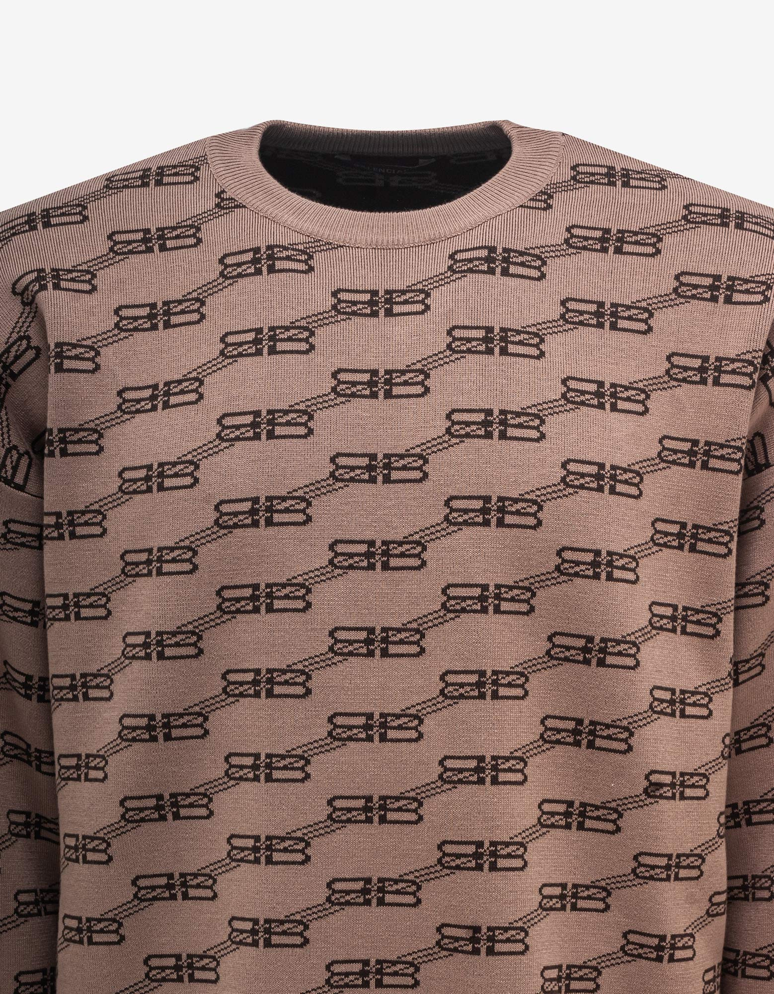 Balenciaga Beige All-Over BB Monogram Sweater - 3