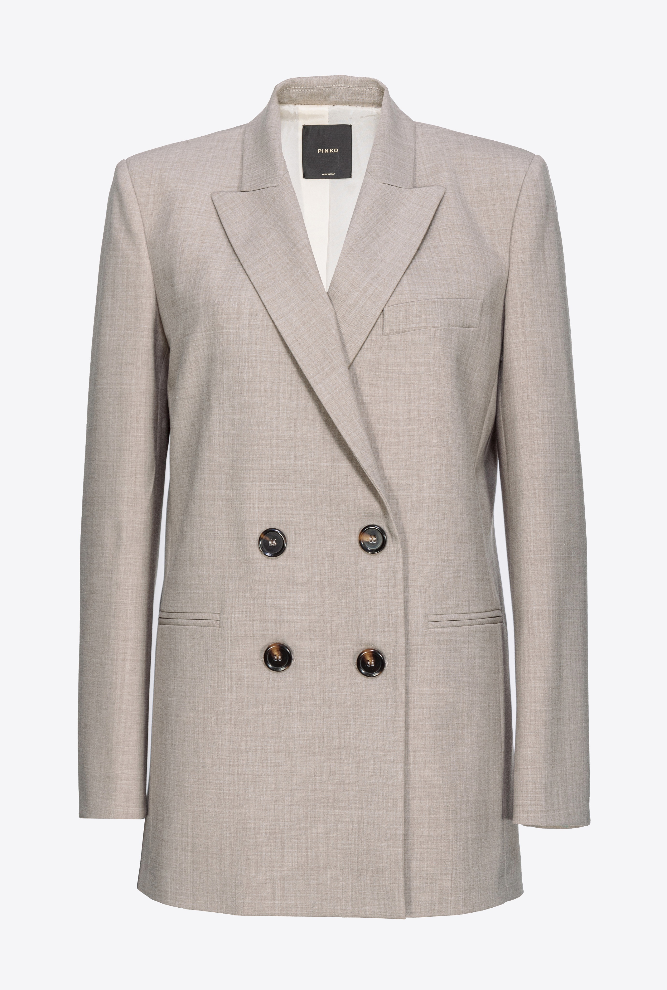DOUBLE-BREASTED WOOL-BLEND BLAZER - 1