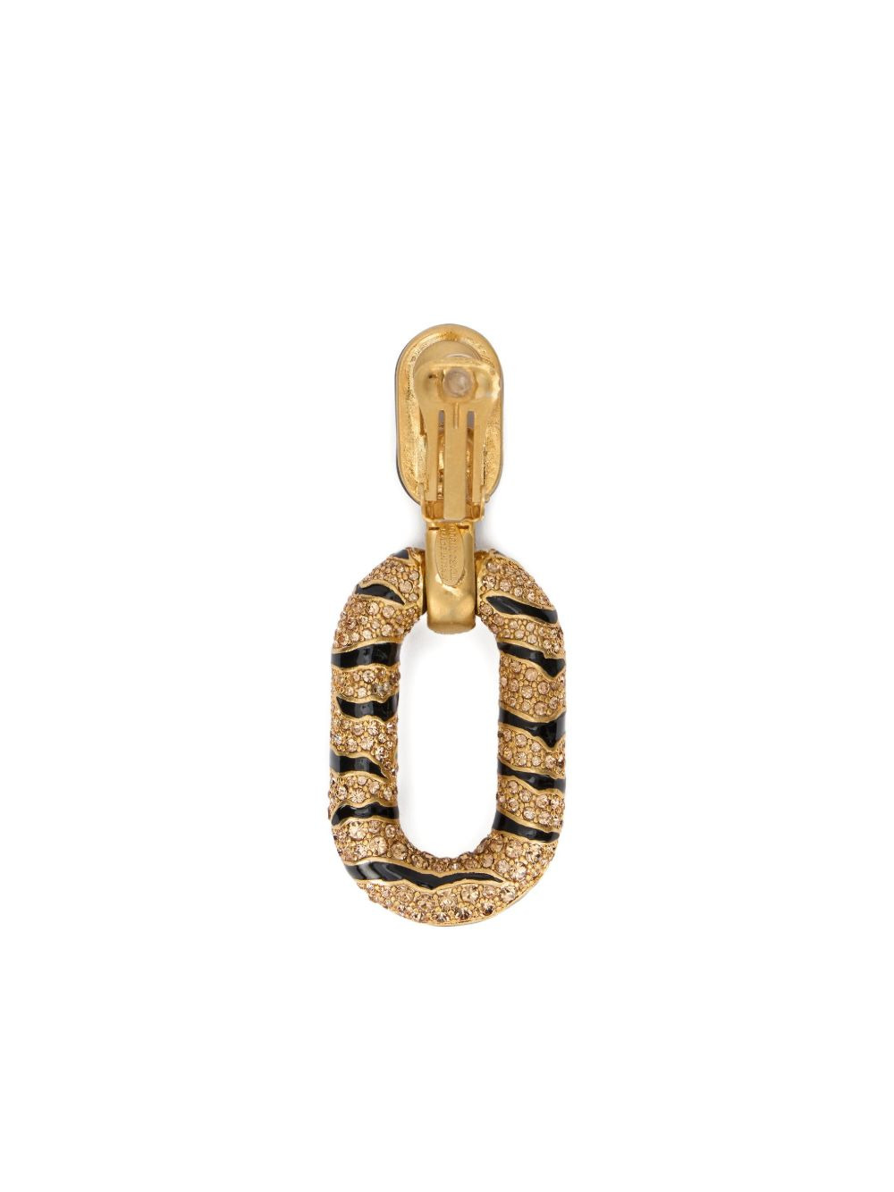 tiger-stripes crystal-embellishment earrings - 5