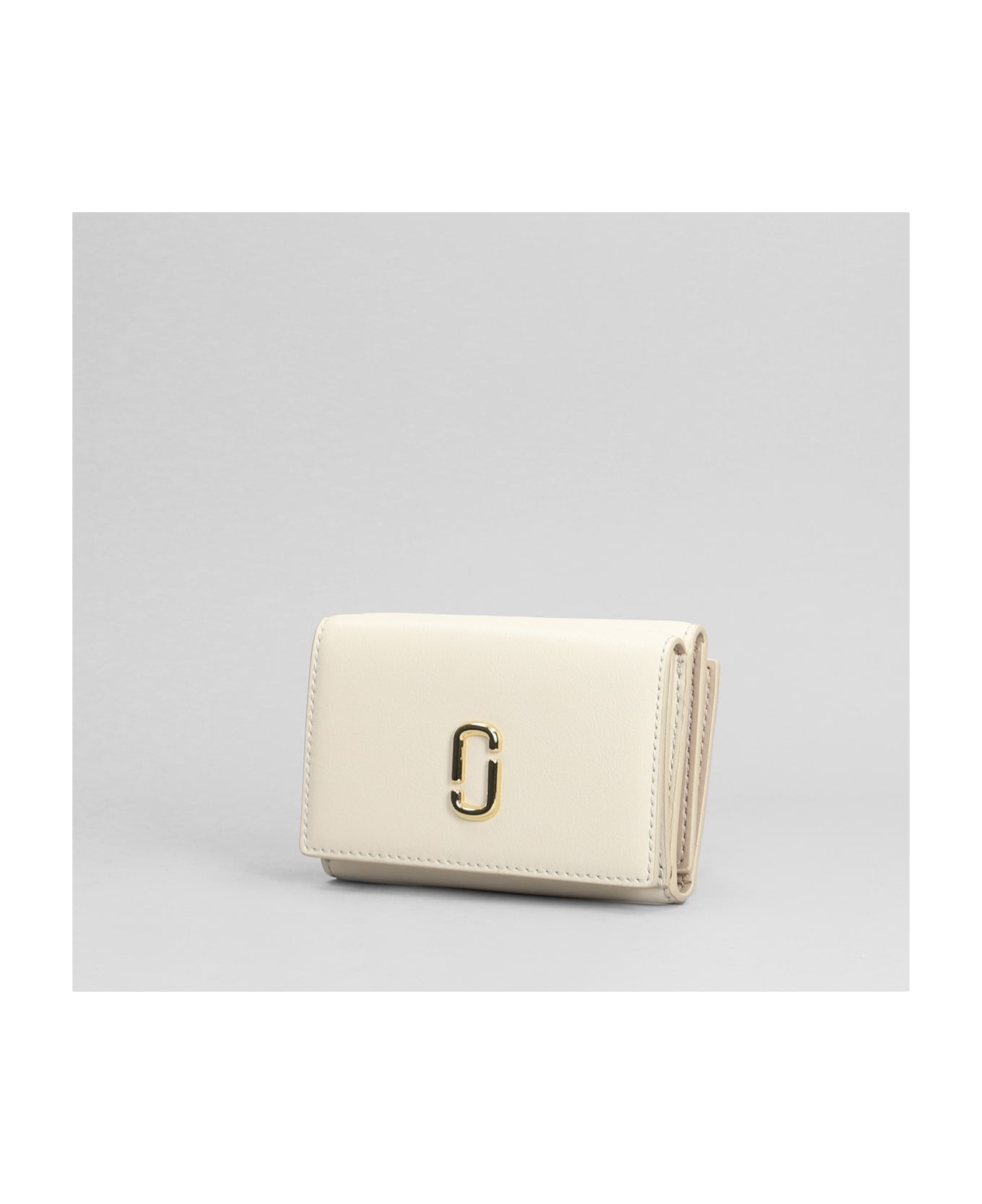The Trifold Wallet In White Leather - 2