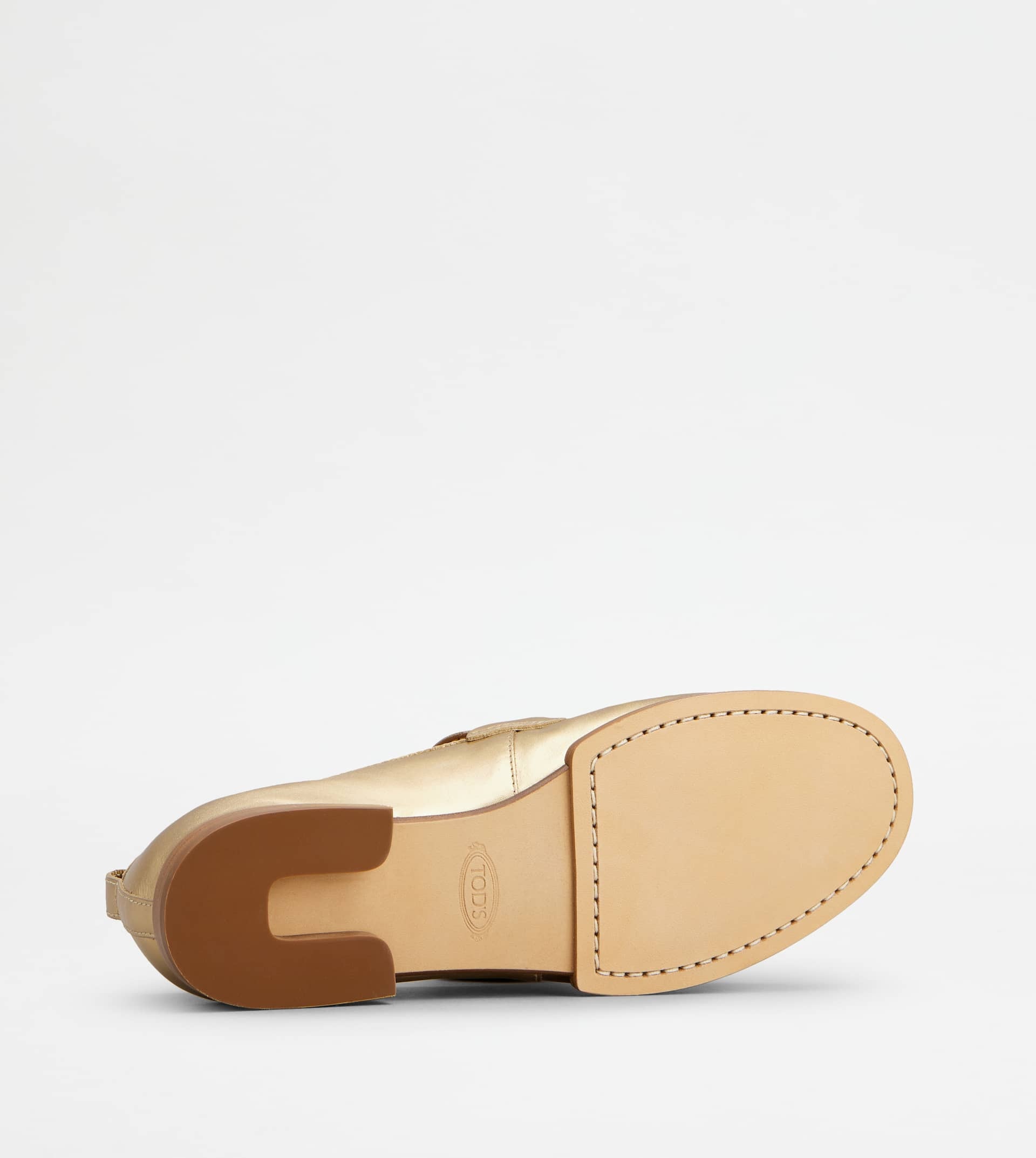 LOAFERS IN LEATHER - GOLD - 5