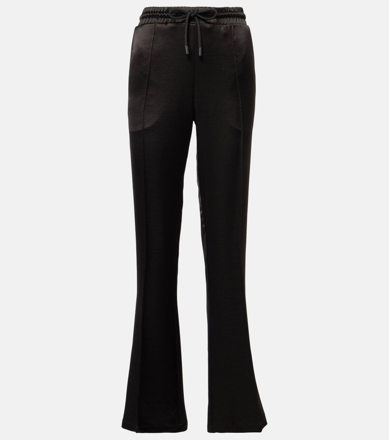 Mid-rise satin straight pants - 1