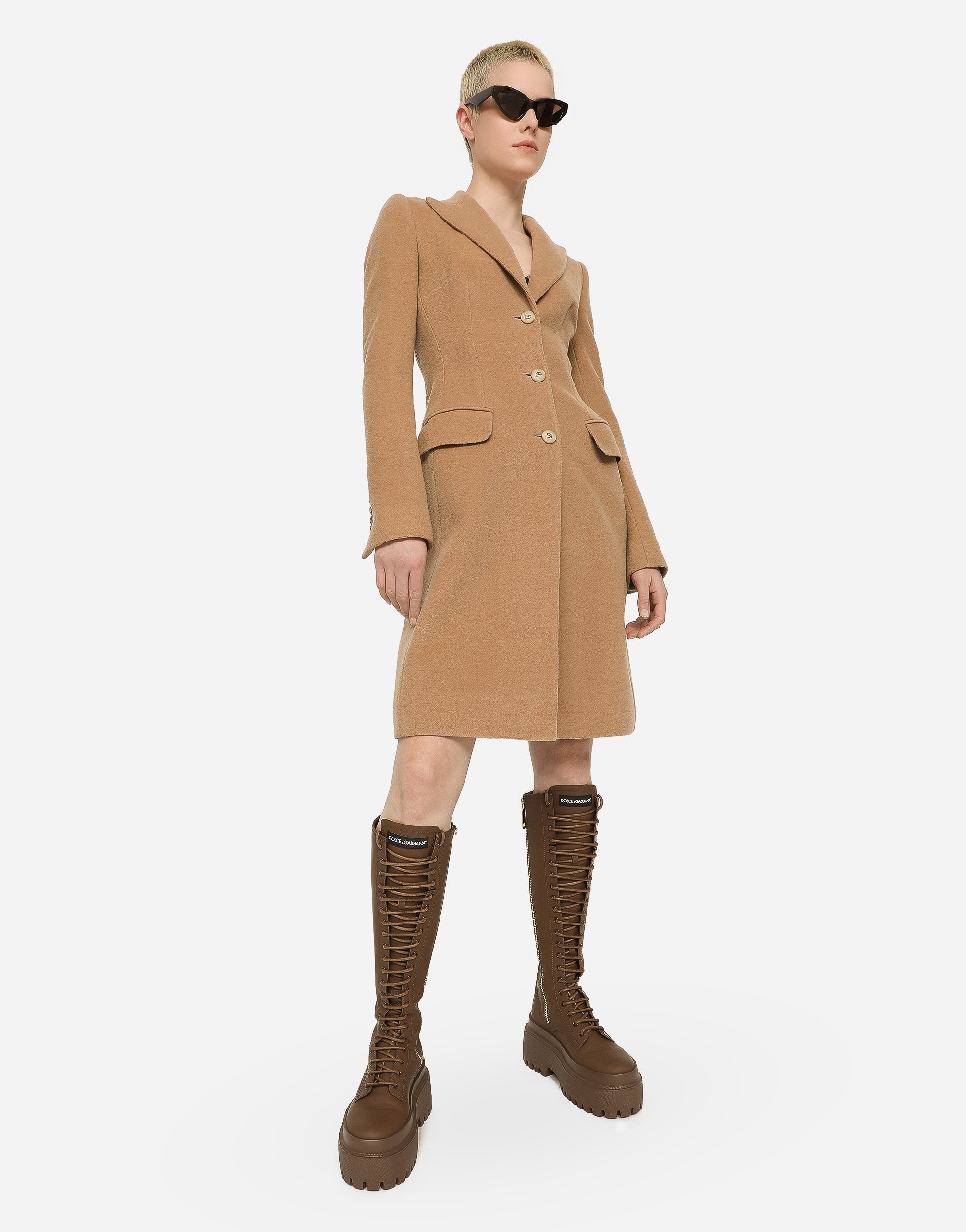 Dolce & Gabbana Single-breasted camel wool coat | REVERSIBLE