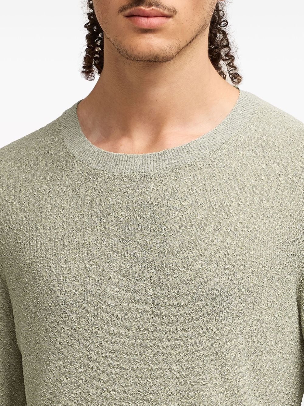 textured round-neck knitted top - 6