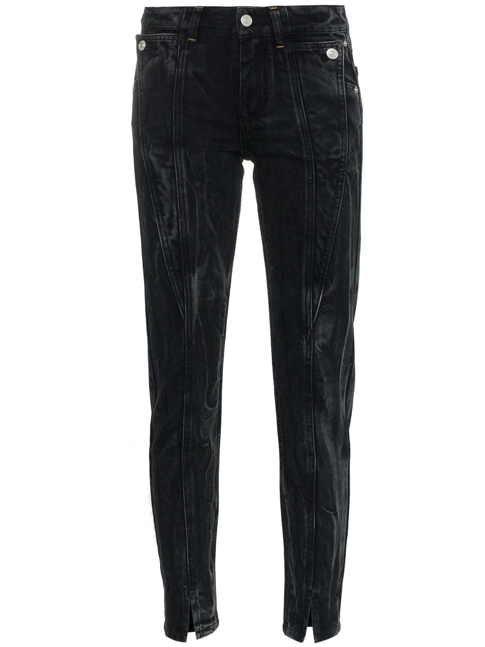 panel detail split hem jeans - 1