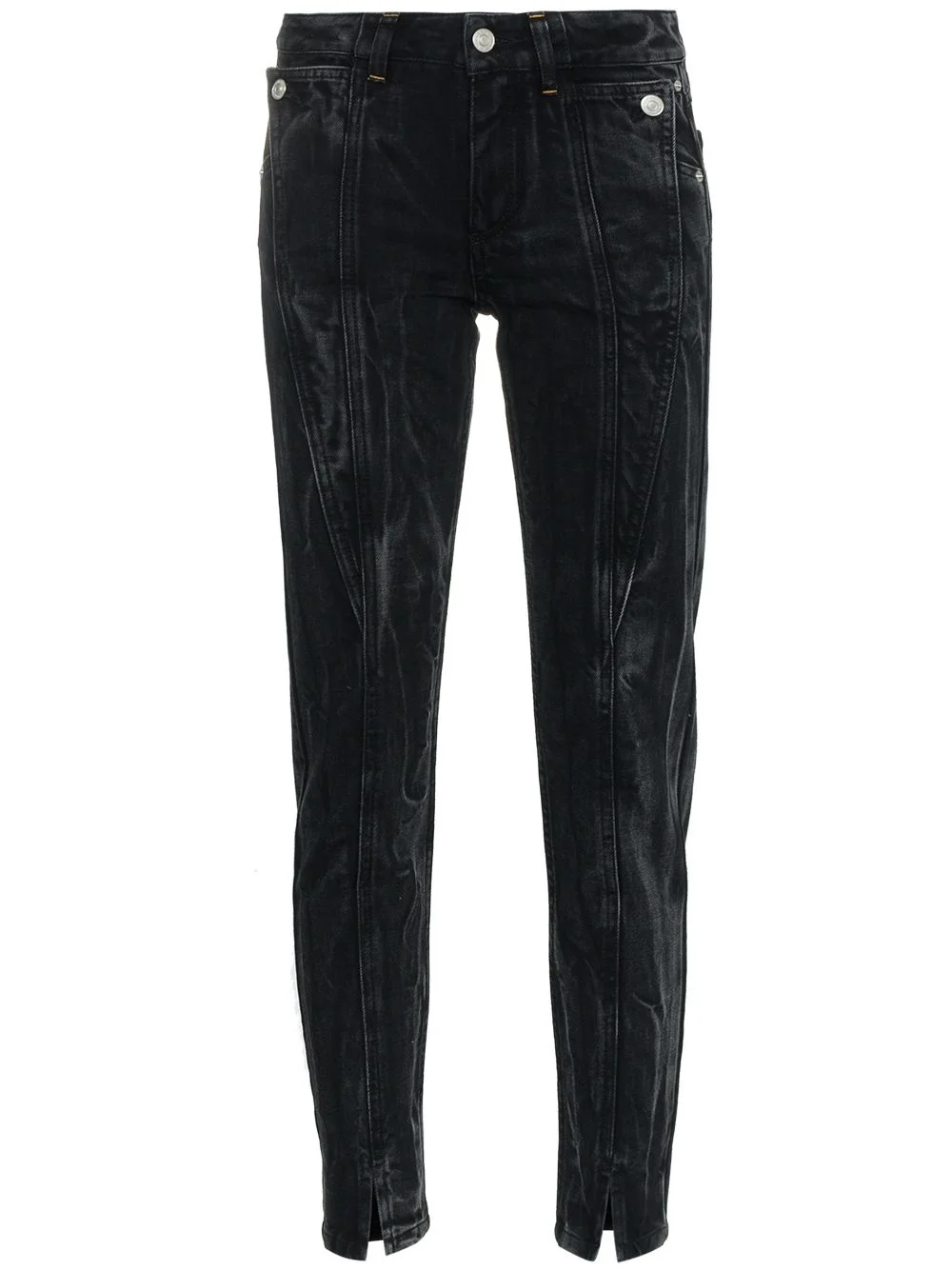 panel detail split hem jeans - 1