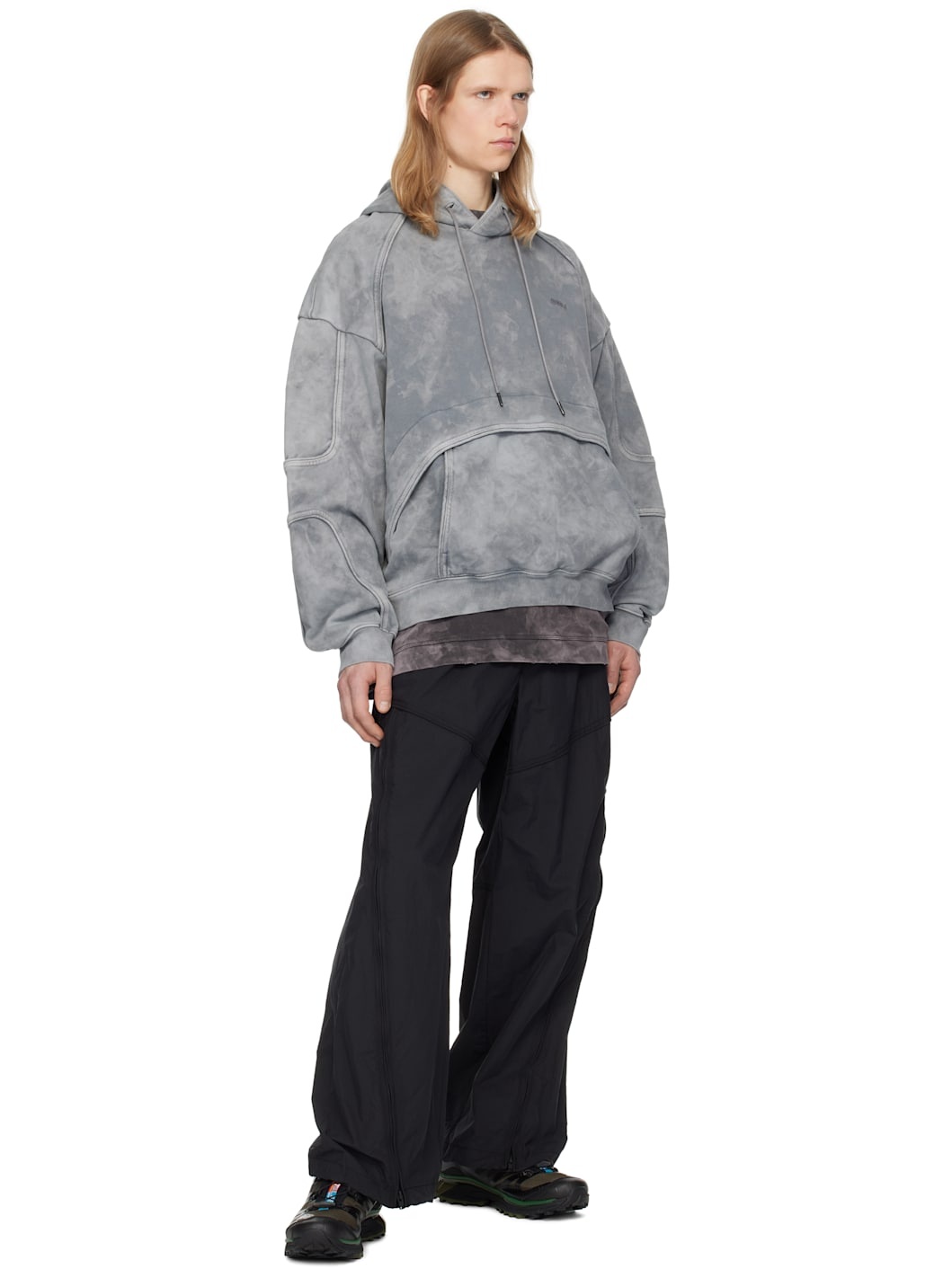 Juun. J Black Nylon Zip Trousers - 4