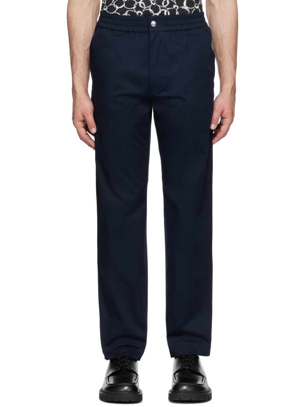 Navy Casual Trousers - 1