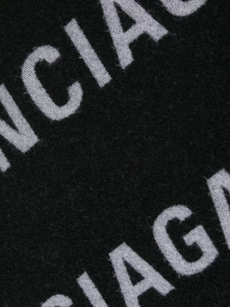 BALENCIAGA fringed jacquard-logo scarf outlook