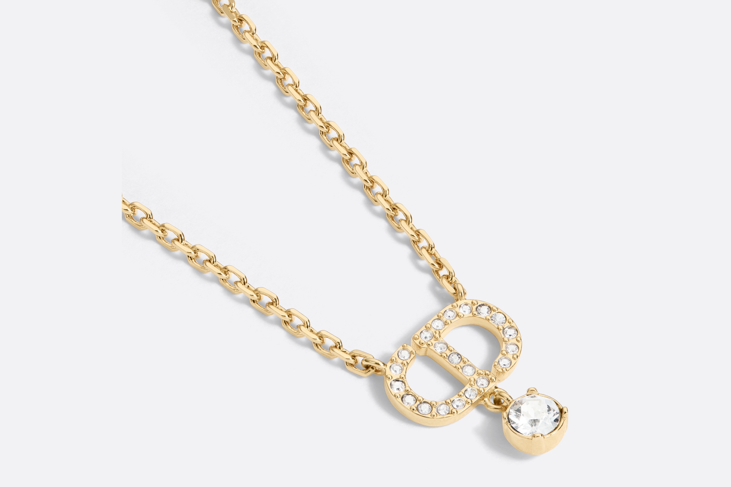 【直営・関税送料込】Petit CD Necklace Petit CD Necklace Gold-Finish Metal and Silver-Tone Crystals