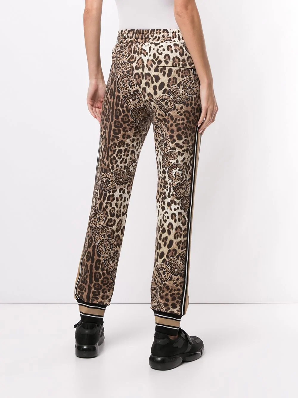 leopard logo print track pants - 4