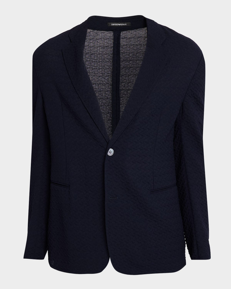 Men's Chevron Jacquard Knit Blazer 1