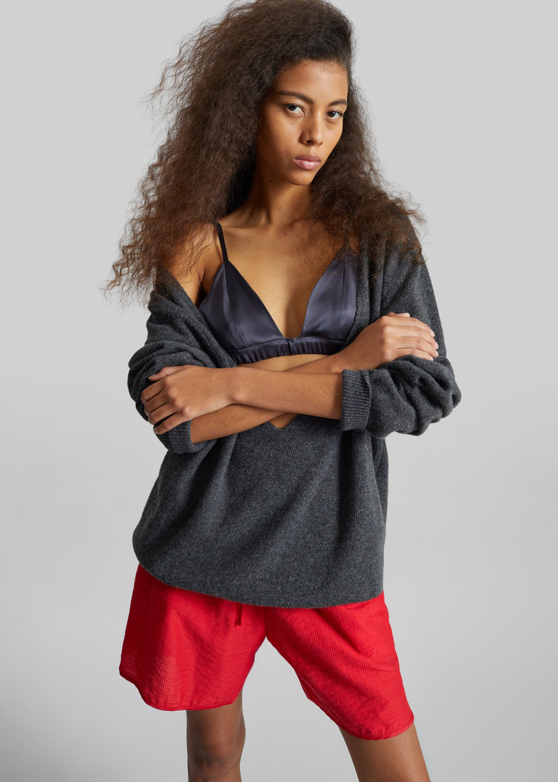 Issy Deep V-Neck Pullover - Dark Grey 4