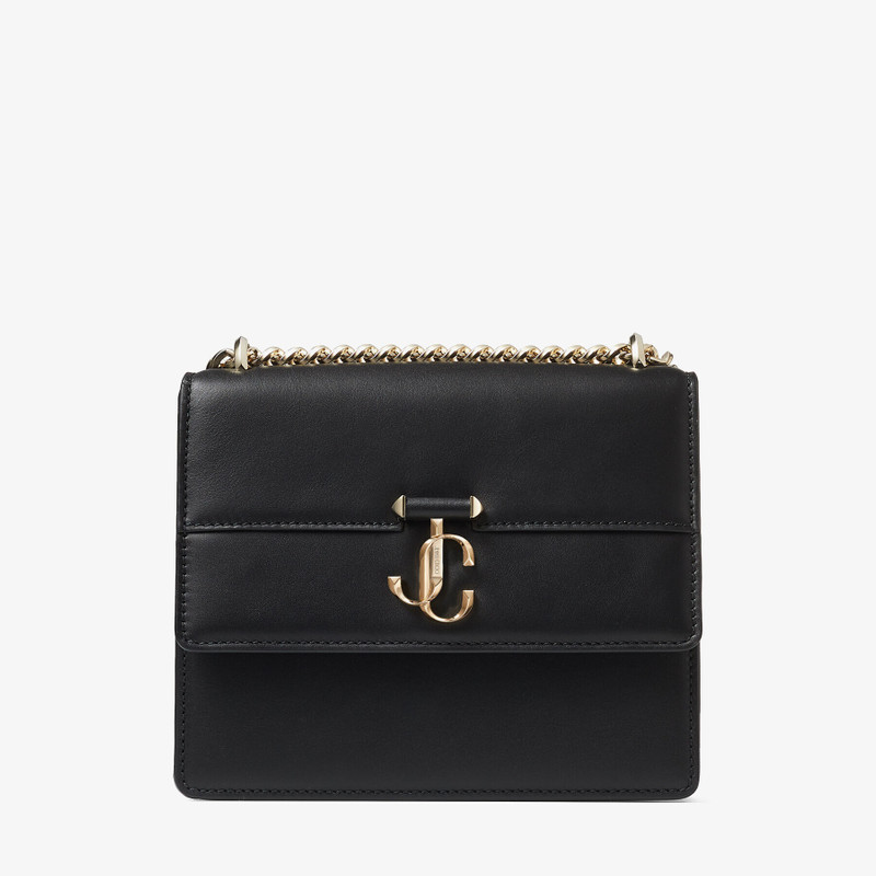 Varenne Quad
Black Leather Shoulder Bag with Gold JC Emblem 1