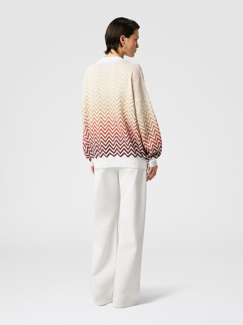 Oversized dégradé chevron sweater with V-neck 3