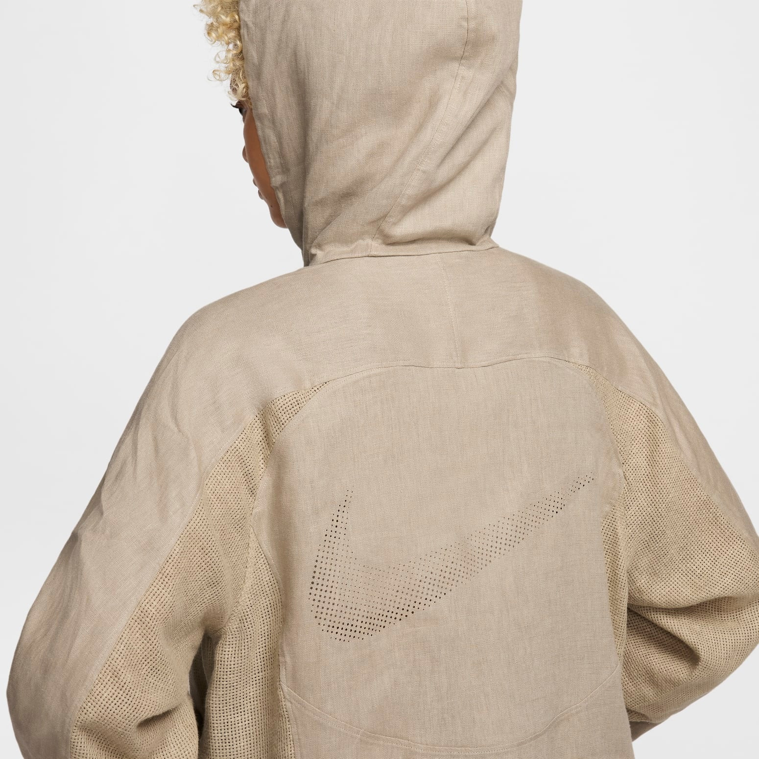 Nike x Stussy Linen Jacket Hoodie 'Beige White' FZ5751-263 - 3