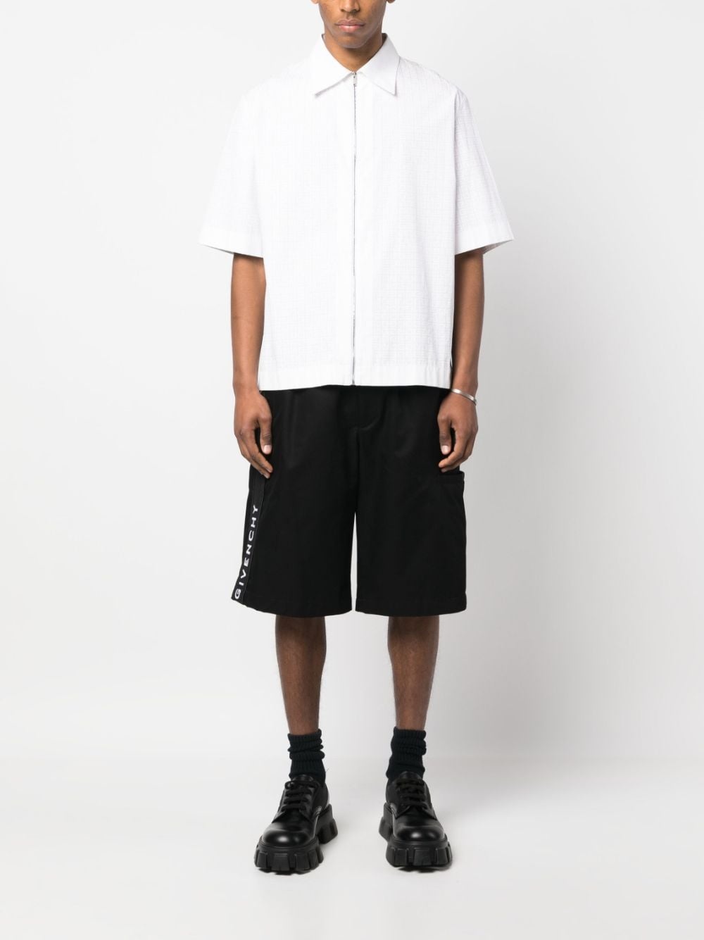 logo-embellished cotton shorts - 2