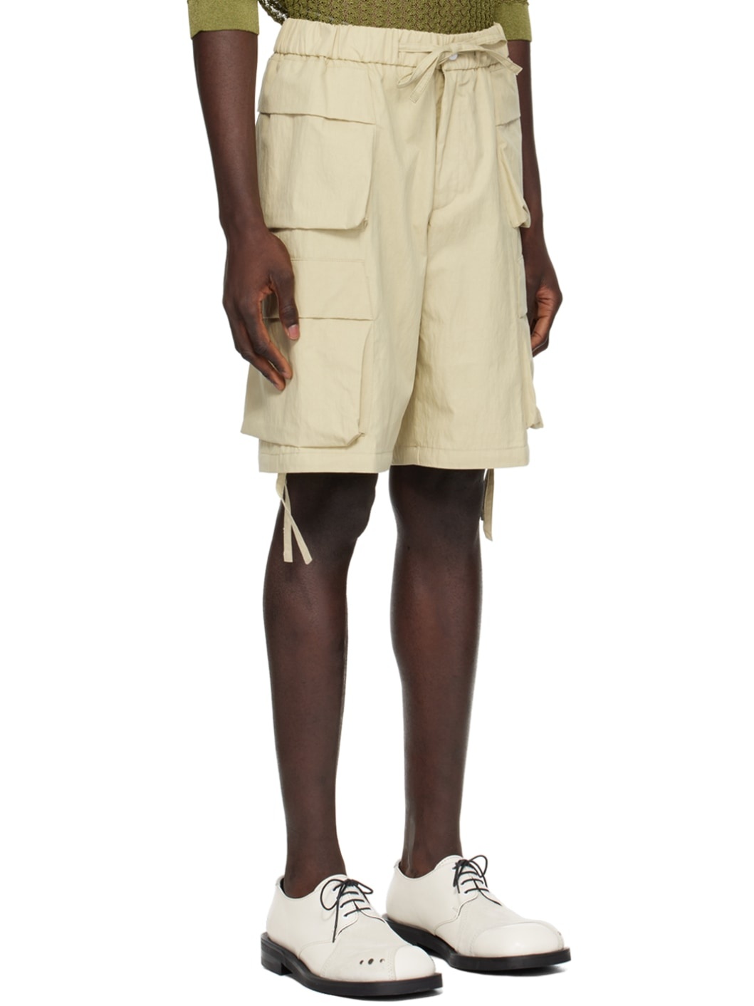 Beige Cargo Shorts - 2